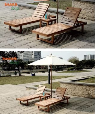 Giường xếp thư giãn gỗ Teak – Đẹp, tiện lợi, bền bỉ-GTT 015