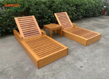 Giường xếp thư giãn gỗ Teak – Đẹp, tiện lợi, bền bỉ-GTT 015