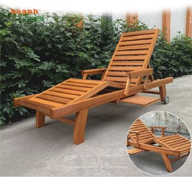 Giường xếp thư giãn gỗ Teak – Đẹp, tiện lợi, bền bỉ-GTT 015