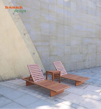 Giường tắm nắng cho hồ bơi bằng gỗ Teak tự nhiên-GTT 018