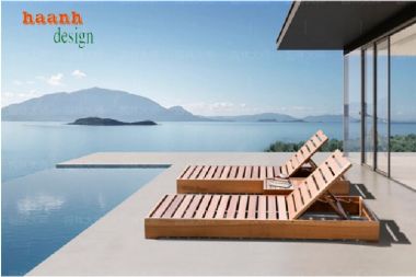 Thư giãn đỉnh cao với giường tắm nắng gỗ Teak nhập khẩu-GTT 014
