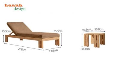 Khám phá giường tắm nắng bãi biển hiện đại từ gỗ Teak cao cấp-GTT 017