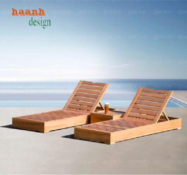 Thư giãn đỉnh cao với giường tắm nắng gỗ Teak nhập khẩu-GTT 014