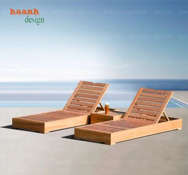 Giường thư giãn hồ bơi gỗ teak Sự lựa chọn hoàn hảo-GTT 009