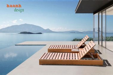 Giường thư giãn hồ bơi gỗ teak Sự lựa chọn hoàn hảo-GTT 009