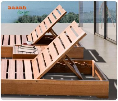 Giường thư giãn hồ bơi gỗ teak Sự lựa chọn hoàn hảo-GTT 009
