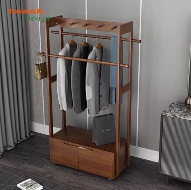Giá gỗ treo quần áo thiết kế hiện đại xu hướng mới-KGT 004