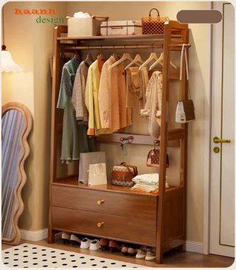 Giá treo quần áo bằng gỗ – Giải pháp lưu trữ sang trọng-KGT 004