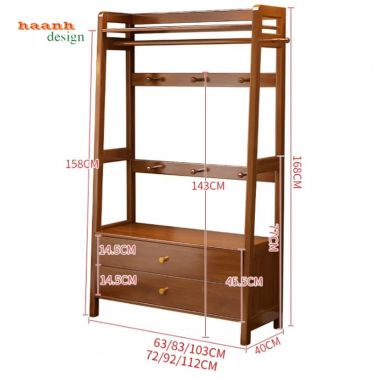Giá treo quần áo bằng gỗ – Giải pháp lưu trữ sang trọng-KGT 004