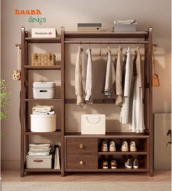 Giá kệ gỗ treo quần áo thiết kế chữ A độc đáo, dễ tháo lắp-KGT 001