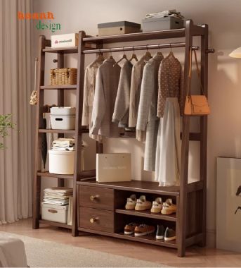Giá kệ gỗ treo quần áo thiết kế chữ A độc đáo, dễ tháo lắp-KGT 001