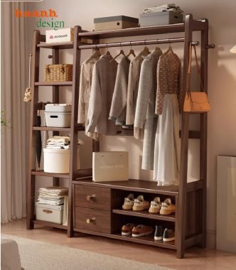 Giá kệ gỗ treo quần áo thiết kế chữ A độc đáo, dễ tháo lắp-KGT 001