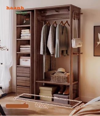 Kệ treo quần áo bằng gỗ sồi tự nhiên–Tiện ích cho phòng ngủ-KGT 002