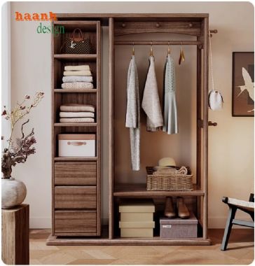 Kệ treo quần áo bằng gỗ sồi tự nhiên–Tiện ích cho phòng ngủ-KGT 002