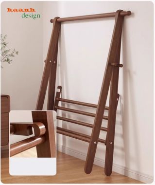 Kệ treo quần áo chữ A bằng gỗ tự nhiên – Đẹp, bền, tiện dụng-KGT 003