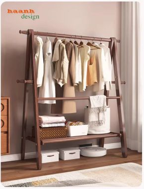 Kệ treo quần áo chữ A bằng gỗ tự nhiên – Đẹp, bền, tiện dụng-KGT 003