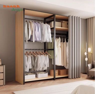 Kệ khung sắt treo quần áo hiện đại đẹp cho mọi không gian-KST 011