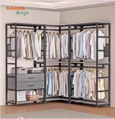 Thiết Kế Kệ Treo Quần Áo Bằng Sắt Đẹp – Bền – Đa Năng-KST 006
