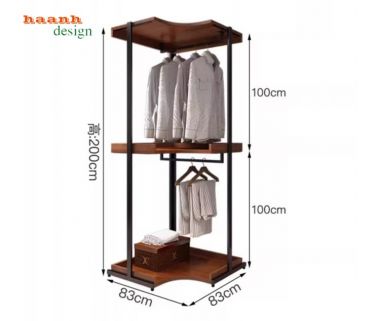 Kệ treo quần áo bằng sắt thiết kế tối giản, sang trọng-KST 009
