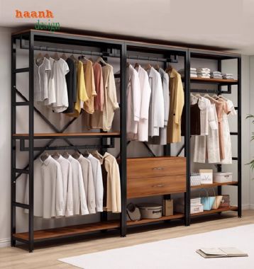 Kệ treo quần áo khung sắt hiện đại – Bền đẹp, tiện ích-KST 008