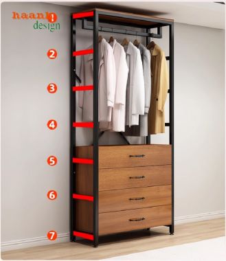 Kệ treo quần áo khung sắt hiện đại – Bền đẹp, tiện ích-KST 008