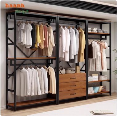 Kệ treo quần áo khung sắt hiện đại – Bền đẹp, tiện ích-KST 008