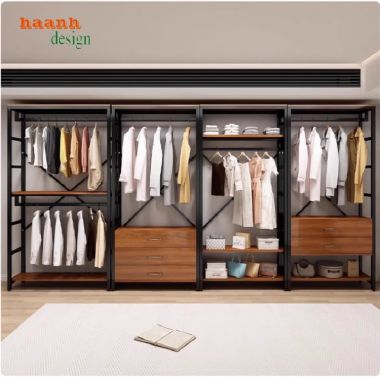 Kệ treo quần áo khung sắt hiện đại – Bền đẹp, tiện ích-KST 008