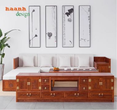 Kệ Tivi Phòng Khách Gỗ Gõ Đỏ Chạm Khắc Cổ Điển Cao Cấp-KTV 009