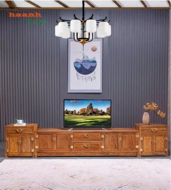 Khám phá kệ tivi gỗ hương đá hiện đại với thiết kế tinh tế-KTV 010