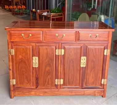 Kệ tivi gỗ hương tự nhiên giả cổ phong cách Trung Quốc-KTV 014