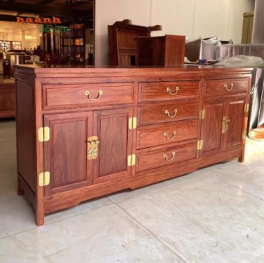 Kệ tivi gỗ hương tự nhiên giả cổ phong cách Trung Quốc-KTV 014