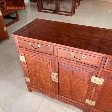 Kệ tivi gỗ hương tự nhiên giả cổ phong cách Trung Quốc-KTV 014