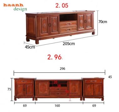 Kệ Tivi Giả Cổ Nhiều Ngăn Cho Phòng Khách - KTV 017