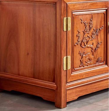 Top mẫu kệ tivi gỗ đẹp bằng gỗ gõ đỏ cao cấp-KTV 013