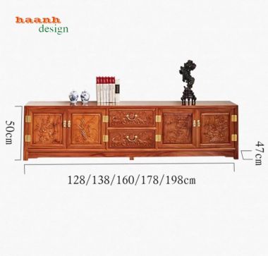 Top mẫu kệ tivi gỗ đẹp bằng gỗ gõ đỏ cao cấp-KTV 013