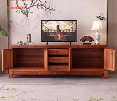 Top mẫu kệ tivi gỗ đẹp bằng gỗ hương tự nhiên cao cấp-KTV 016