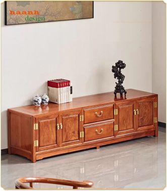 Top mẫu kệ tivi gỗ đẹp bằng gỗ gõ đỏ cao cấp-KTV 013