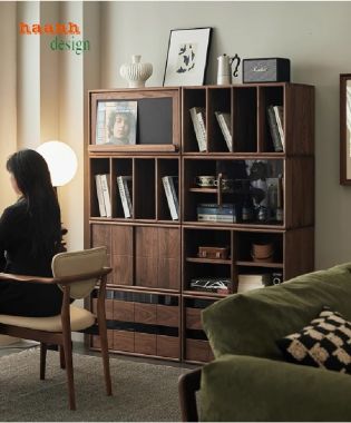 Hiện đại hóa không gian với kệ ti vi gỗ óc chó hiện đại-KTH 008