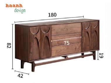 Vẻ đẹp tự nhiên của kệ ti vi gỗ óc chó-KTH 009