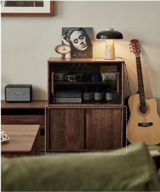 Hiện đại hóa không gian với kệ ti vi gỗ óc chó hiện đại-KTH 008