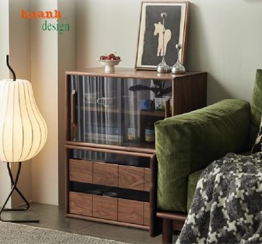 Hiện đại hóa không gian với kệ ti vi gỗ óc chó hiện đại-KTH 008