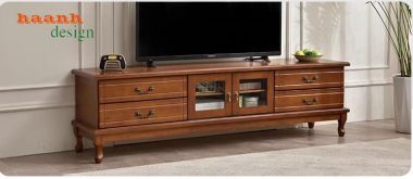 Kệ ti vi gỗ phòng khách tân cổ điển châu âu sang trọng KTD 003