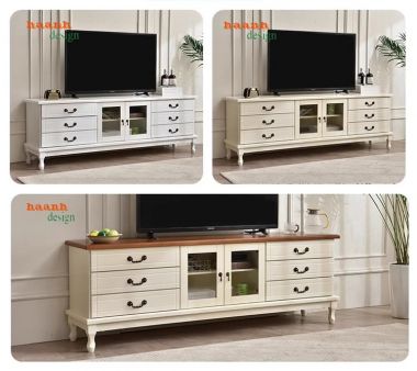 Kệ ti vi gỗ phòng khách tân cổ điển châu âu sang trọng KTD 003