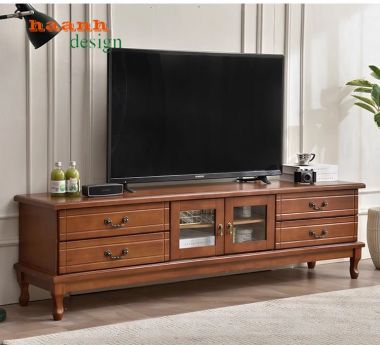 Kệ ti vi gỗ phòng khách tân cổ điển châu âu sang trọng KTD 003