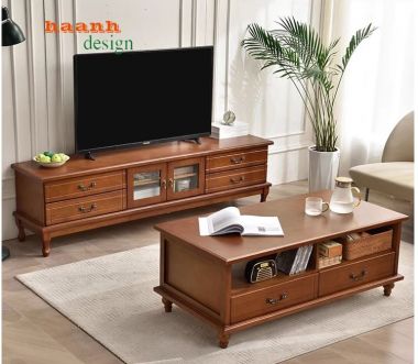 Kệ ti vi gỗ phòng khách tân cổ điển châu âu sang trọng KTD 003