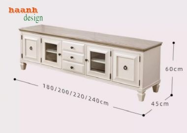 Khám phá kệ tivi tân cổ điển gỗ tự nhiên đẹp mắt-KTD 007