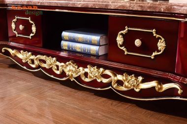 Kệ ti vi phòng khách tân cổ điển châu âu sang trọng. KTD 002