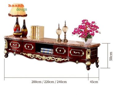 Kệ ti vi phòng khách tân cổ điển châu âu sang trọng. KTD 002