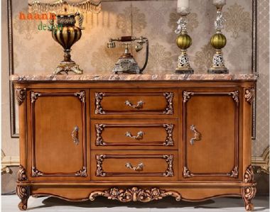 Kệ tivi tân cổ điển gỗ gõ đỏ cao cấp, đậm chất châu Âu-KTD 008