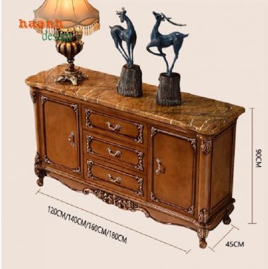 Kệ tivi tân cổ điển gỗ gõ đỏ cao cấp, đậm chất châu Âu-KTD 008